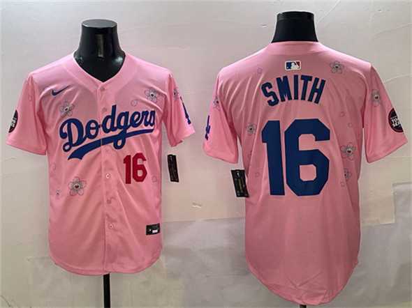 Men%27s Los Angeles Dodgers #16 Will Smith Pink 2025 Tokyo Series Limited Stitched Jersey->los angeles dodgers->MLB Jersey